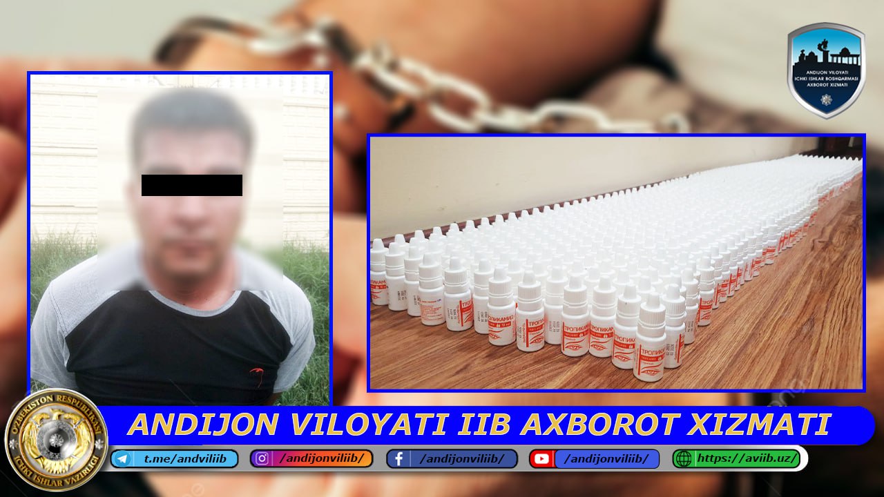Oltinko‘l tumanida kuchli taʼsir etuvchi dori vositalarini sotayotgan shaxs qo‘lga olindi …