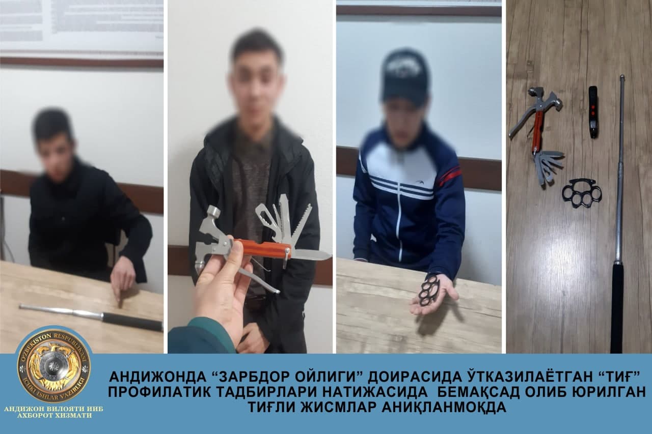 Andijonda “Zarbdor oyligi” doirasida o‘tkazilayotgan “Tig‘” profilaktik tadbirlari natijas…