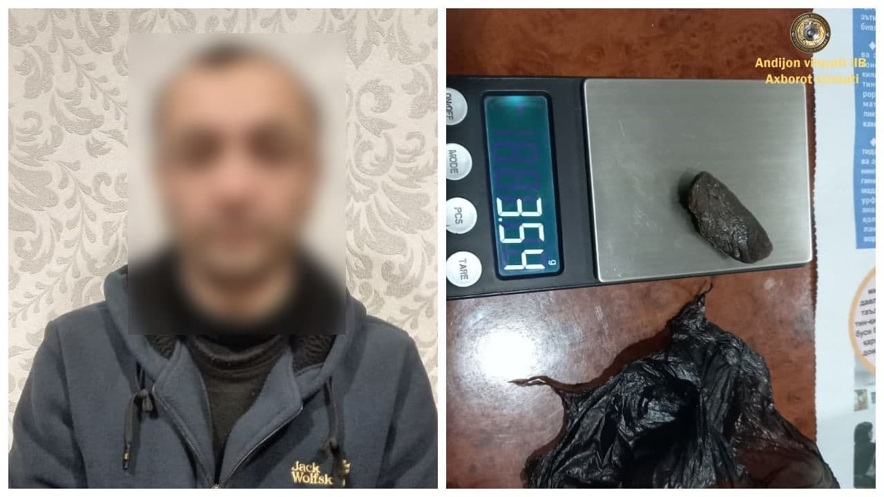 Andijon viloyati Qo‘rg‘ontepa tumanida  “gashish” giyohvandlik moddasini sotayotgan fuqaro…