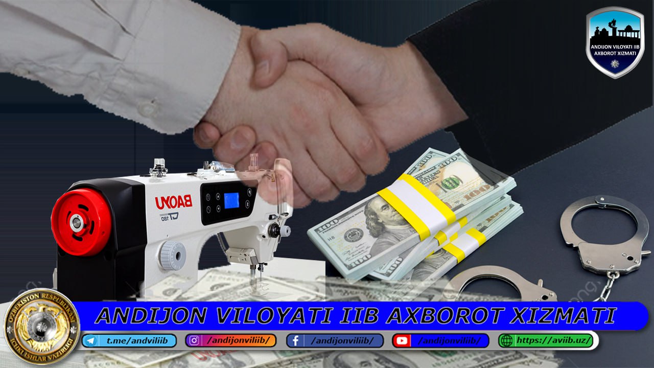 Xitoydan tikuv mashinasini sotib olish uchun 15 ming AQSH dollari olgan firibgarga nisbata…