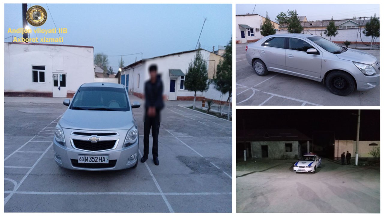 Andijondan “Kobalt” avtomashinasini olib qochgan fuqaro Qo‘qon shahridan ushlandi