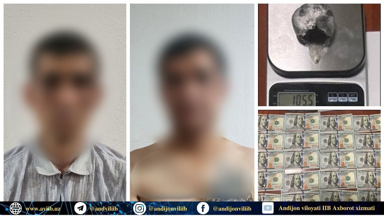 Andijon shahrida 2000 AQSH dollari evaziga “Gashish” sotayotganlar qoʻlga olindi