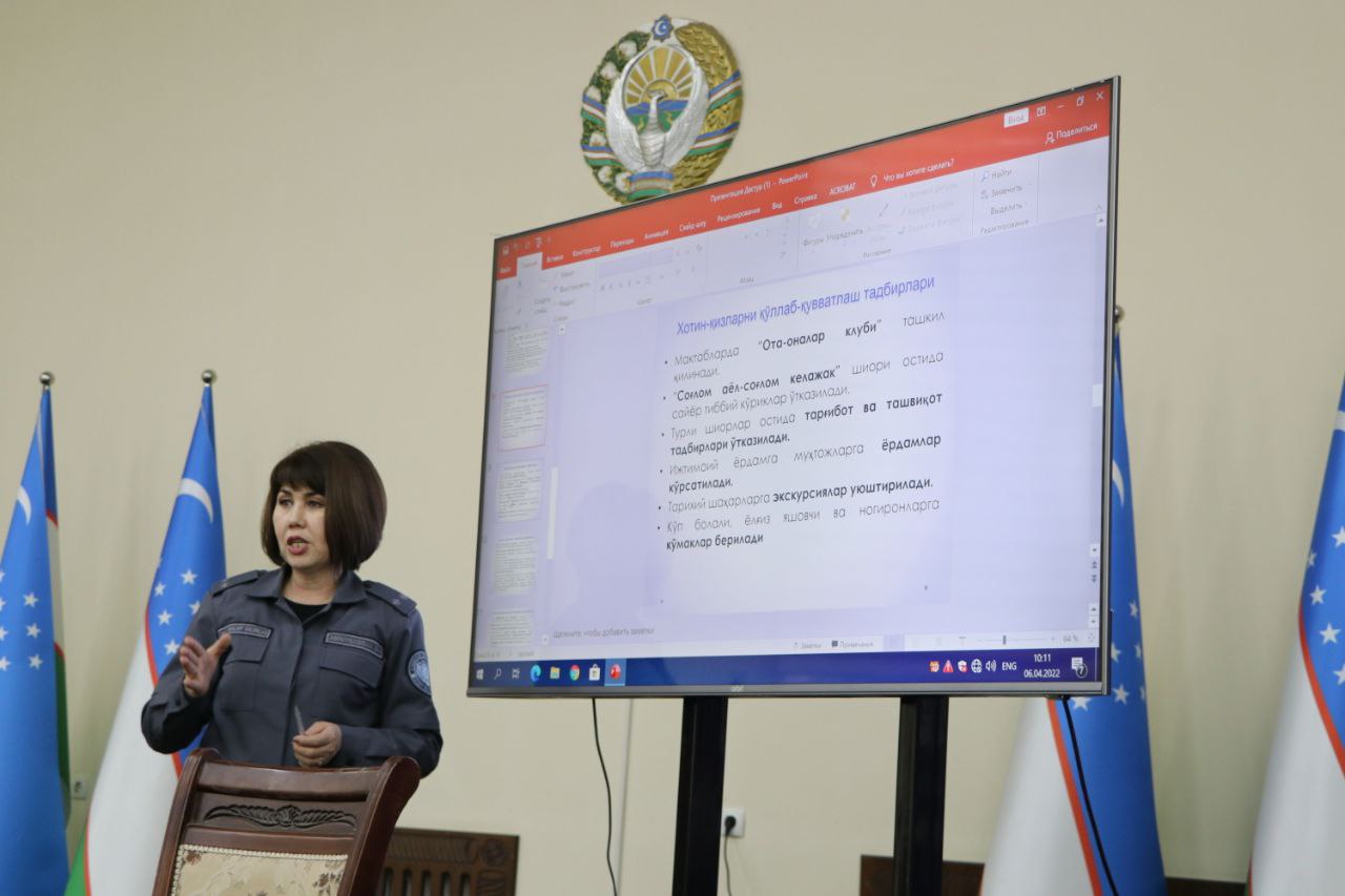 Andijon viloyati IIB hamda viloyat hokimligi tomonidan xotin-qizlar o‘rtasida jinoyat va h…